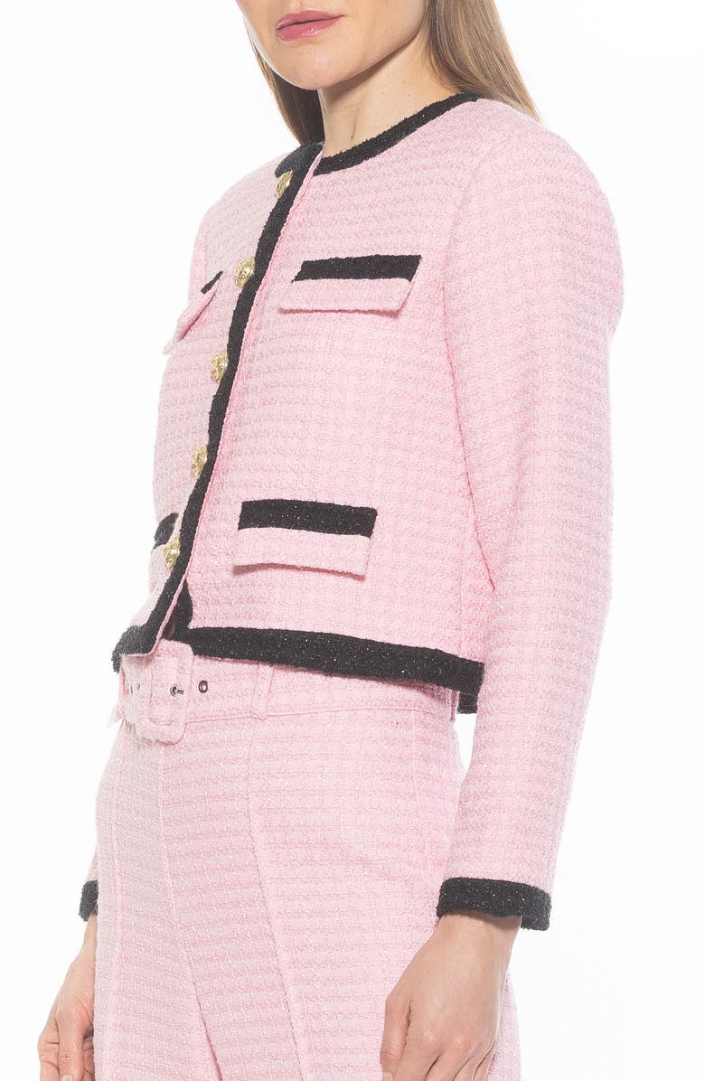 Alexia Admor Rose Tweed Jacket, Alternate, color, Pink