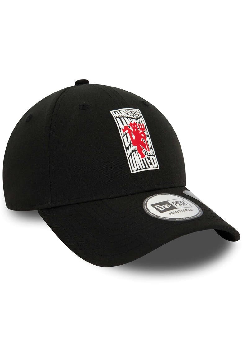 Men's New Era Black Manchester United Wordmark Repreve 9FORTY Adjustable Hat, Alternate, color, Black