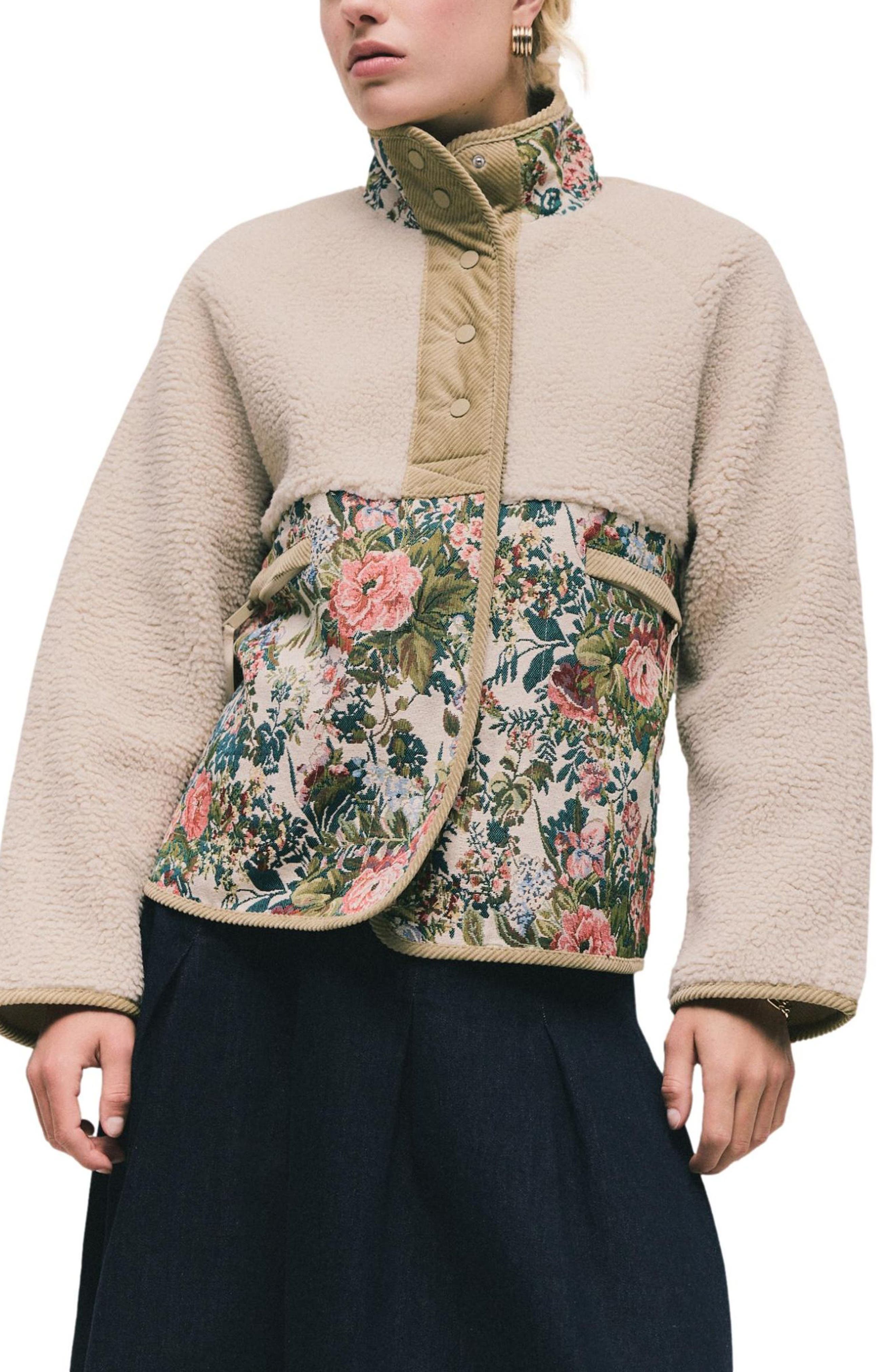 Floral Mixed Media Jacket