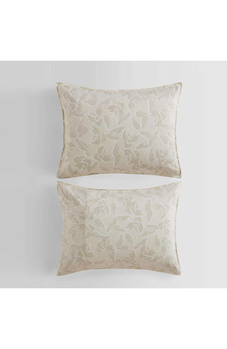 Calvin Klein Yellow Leaves 200 Thread Count Cotton Duvet Cover & Shams Set, Alternate, color, Light / Medium Yellow