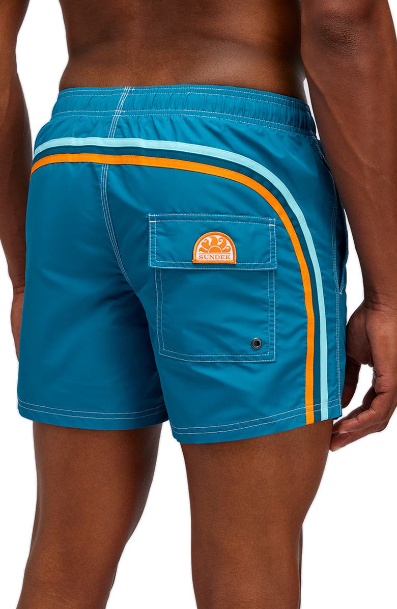 Sundek Stripe Board Shorts, Main, color, Teal