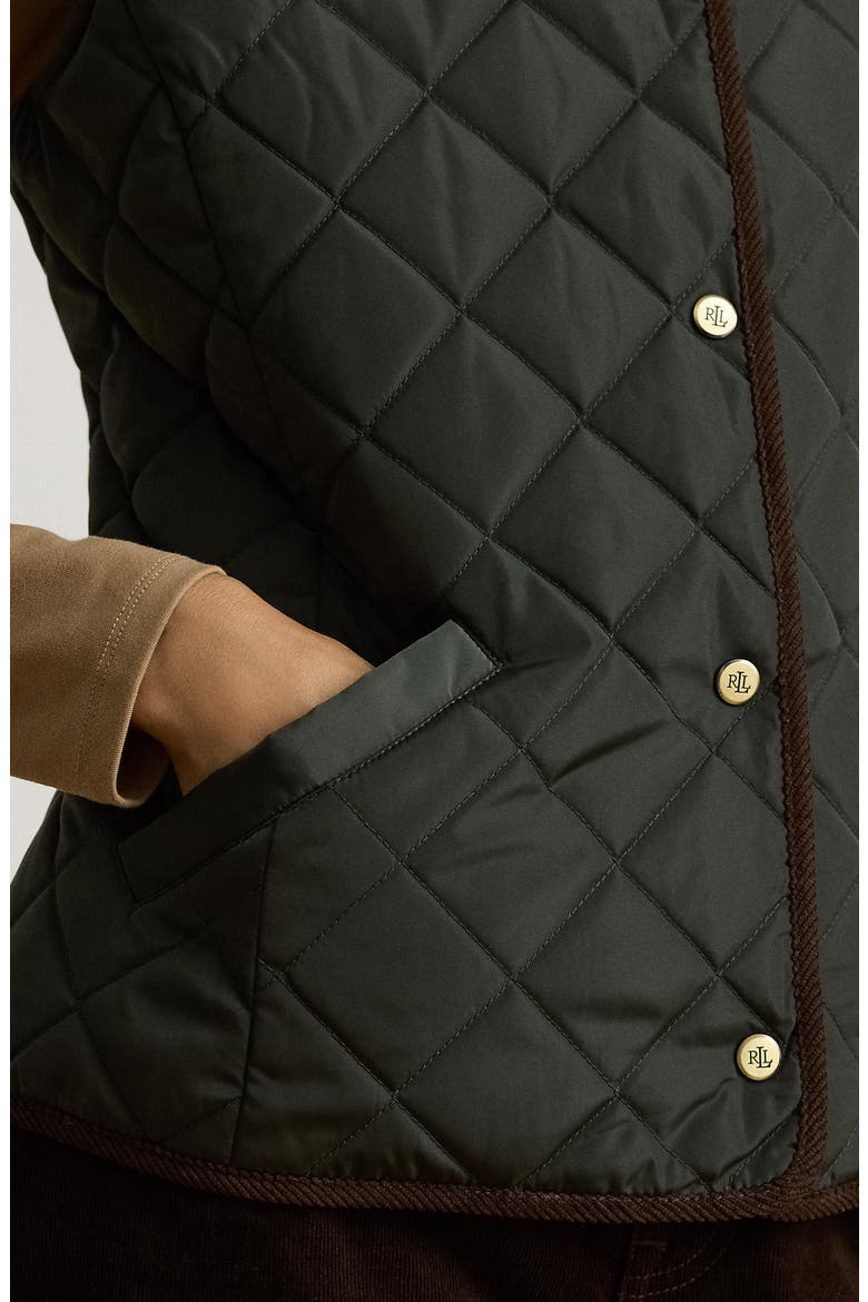 Logo Crest Quilted Vest, Alternate, color, LITCHFIELD LODEN