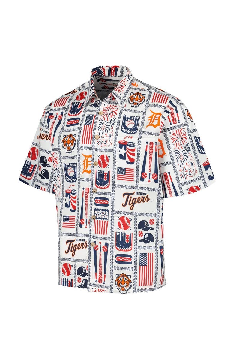 Reyn Spooner Men's Reyn Spooner White Detroit Tigers Americana Button-Up Shirt, Alternate, color, White