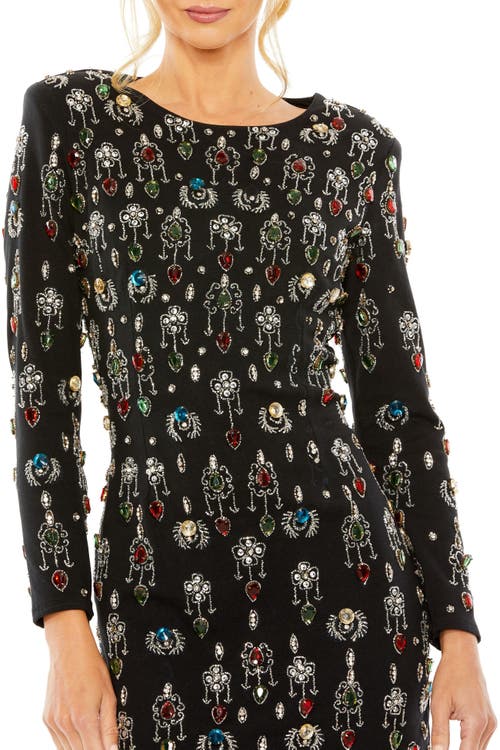 MAC DUGGAL MAC DUGGAL JEWEL EMBELLISHED VELVET MINI DRESS