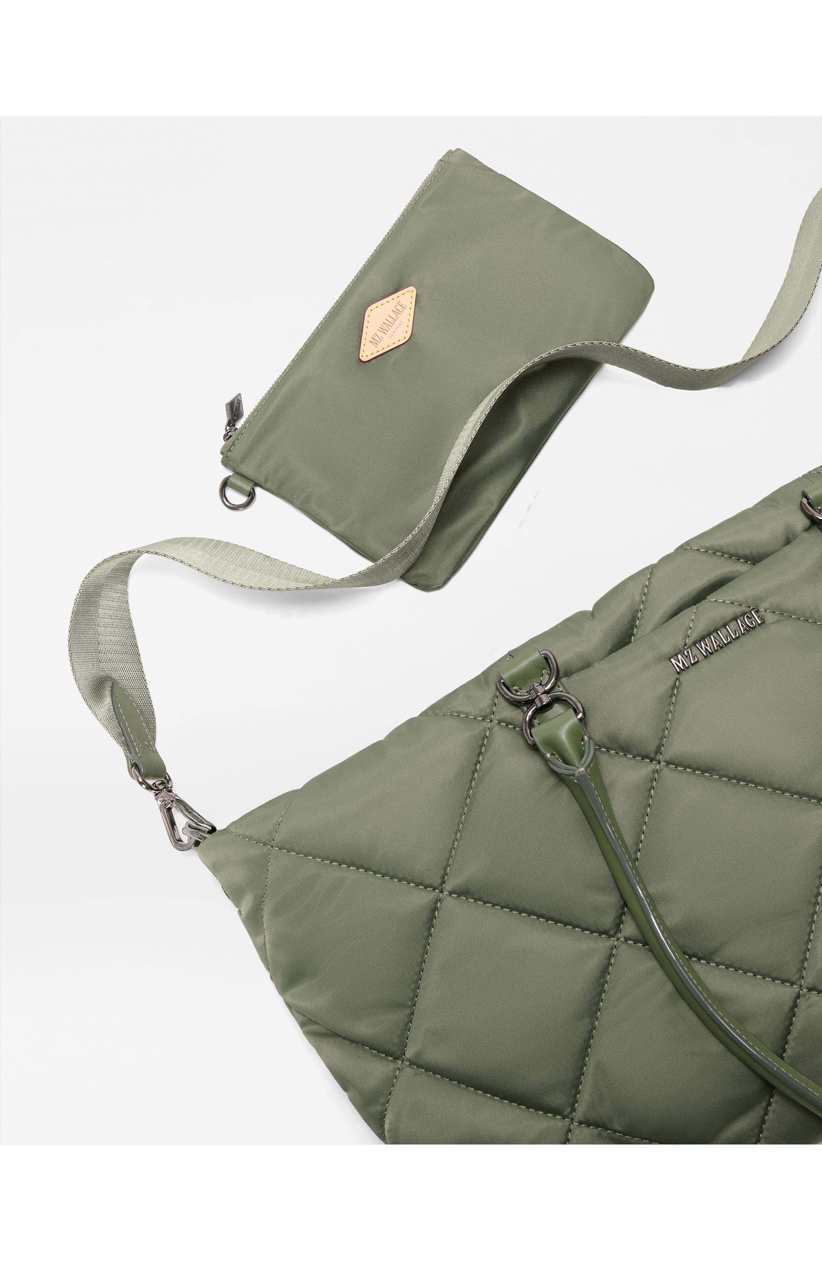 Medium Madison Leather Trim Quilted Tote, Alternate, color, AGAVE GREEN