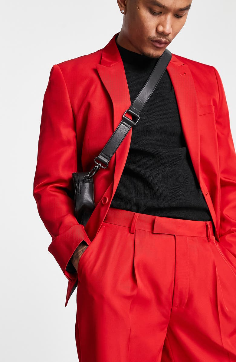 ASOS DESIGN Oversize Tapered Suit Trousers, Alternate, color, 