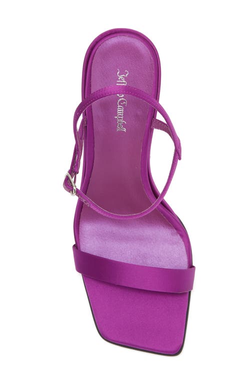 Jeffrey Campbell Kassandra Satin Ankle Strap Wedge Sandal In Purple Satin