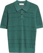 Dries Van Noten Mercy Mixed Stitch Polo Sweater