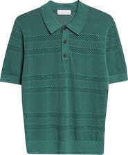 Dries Van Noten Mercy Mixed Stitch Polo Sweater