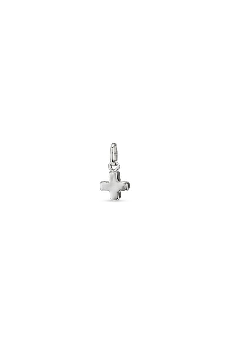 Sterling Silver-Plated Cross Charm, Main, color, Silver