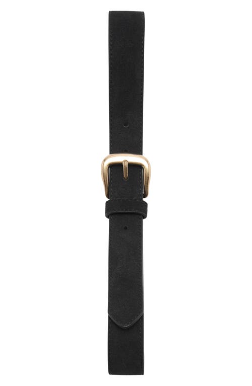 Mango Suede Belt In Black