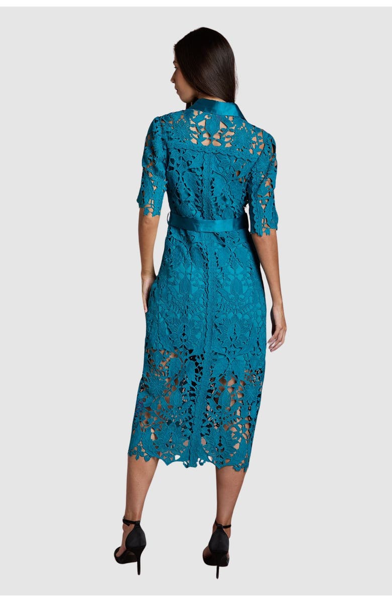Coast Lace Short Sleeve Shirt Dress, Alternate, color, Teal