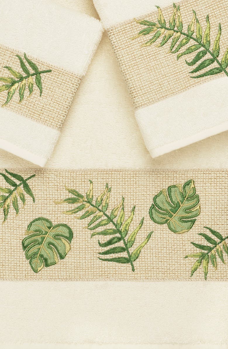 Linum Home Textiles Zoe 3-Piece Embellished Towel Set - Cream, Alternate, color, 