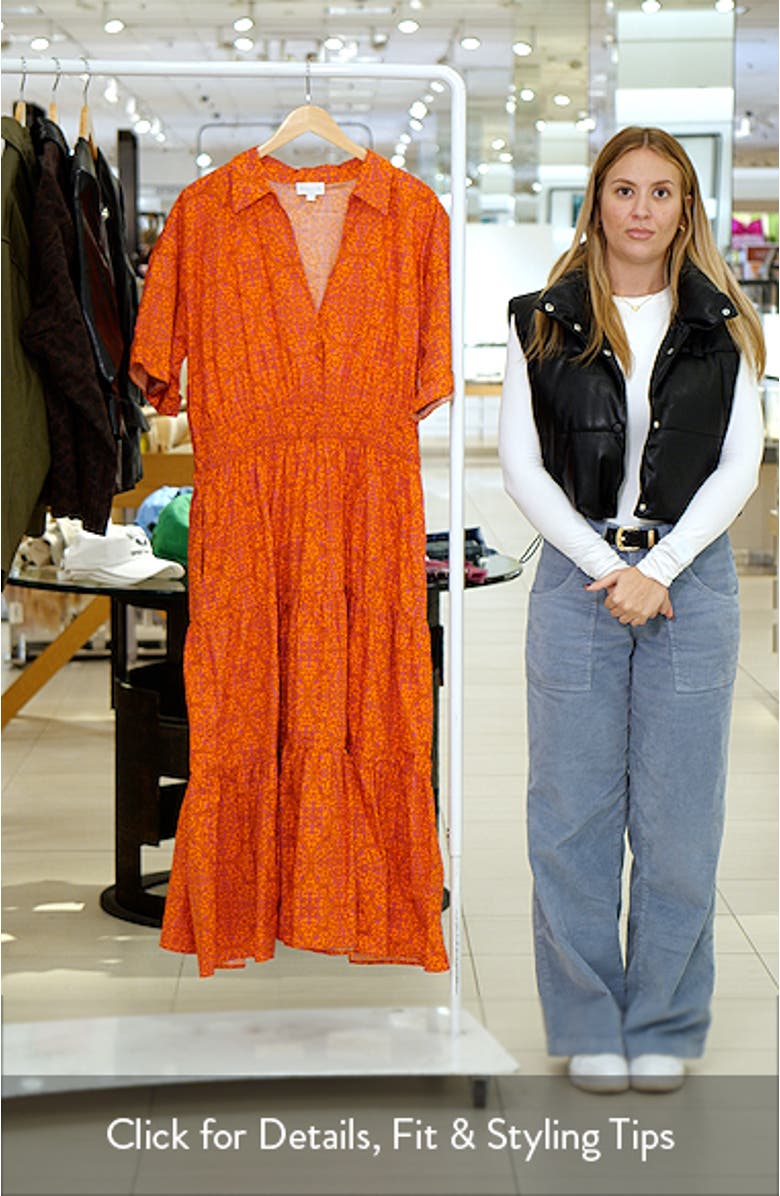 Debary Floral Print Tiered Maxi Dress, sales video thumbnail