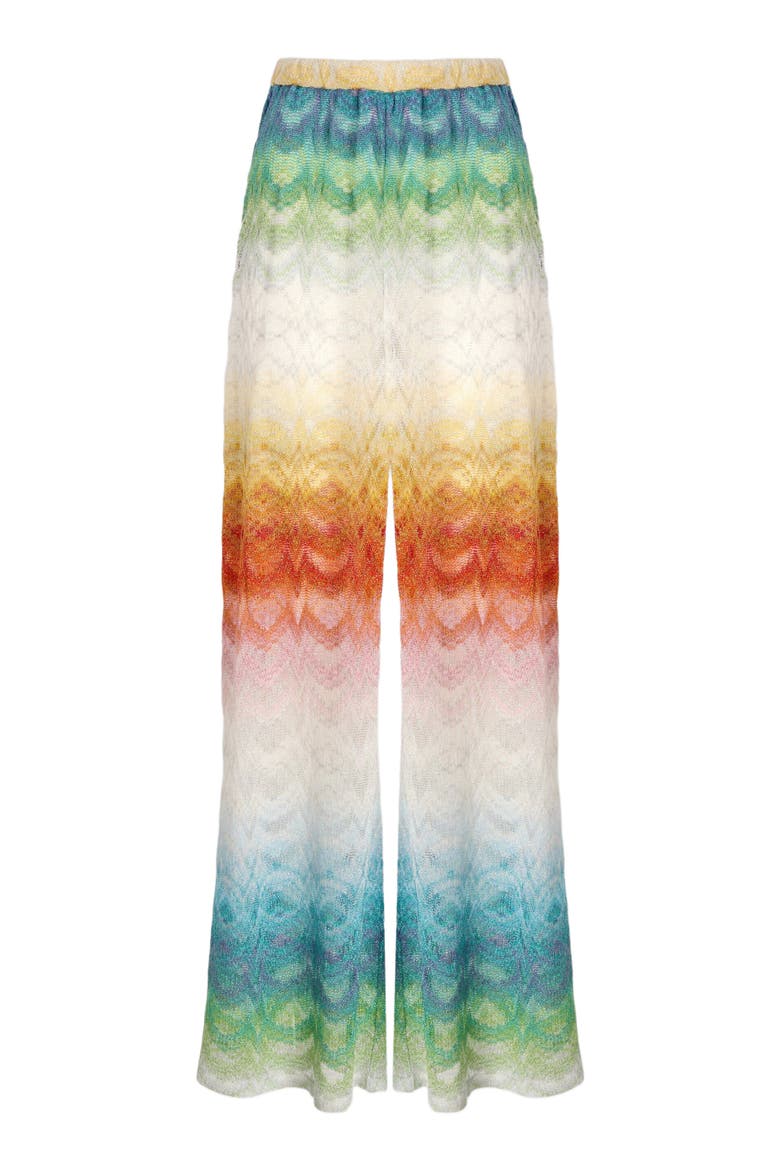 Cover-up Trousers In Shaded Lamé Viscose, Alternate, color, Multicoloured