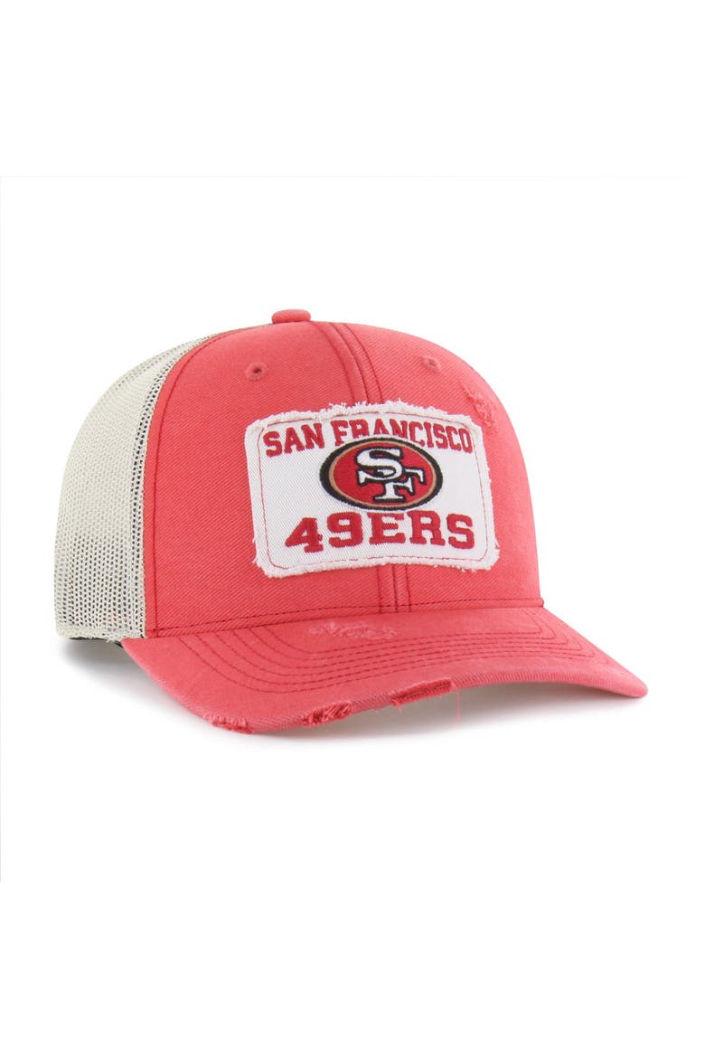 Men's '47 Red San Francisco 49ers Egremont Well-Worn Adjustable Trucker Hat, Alternate, color, Red