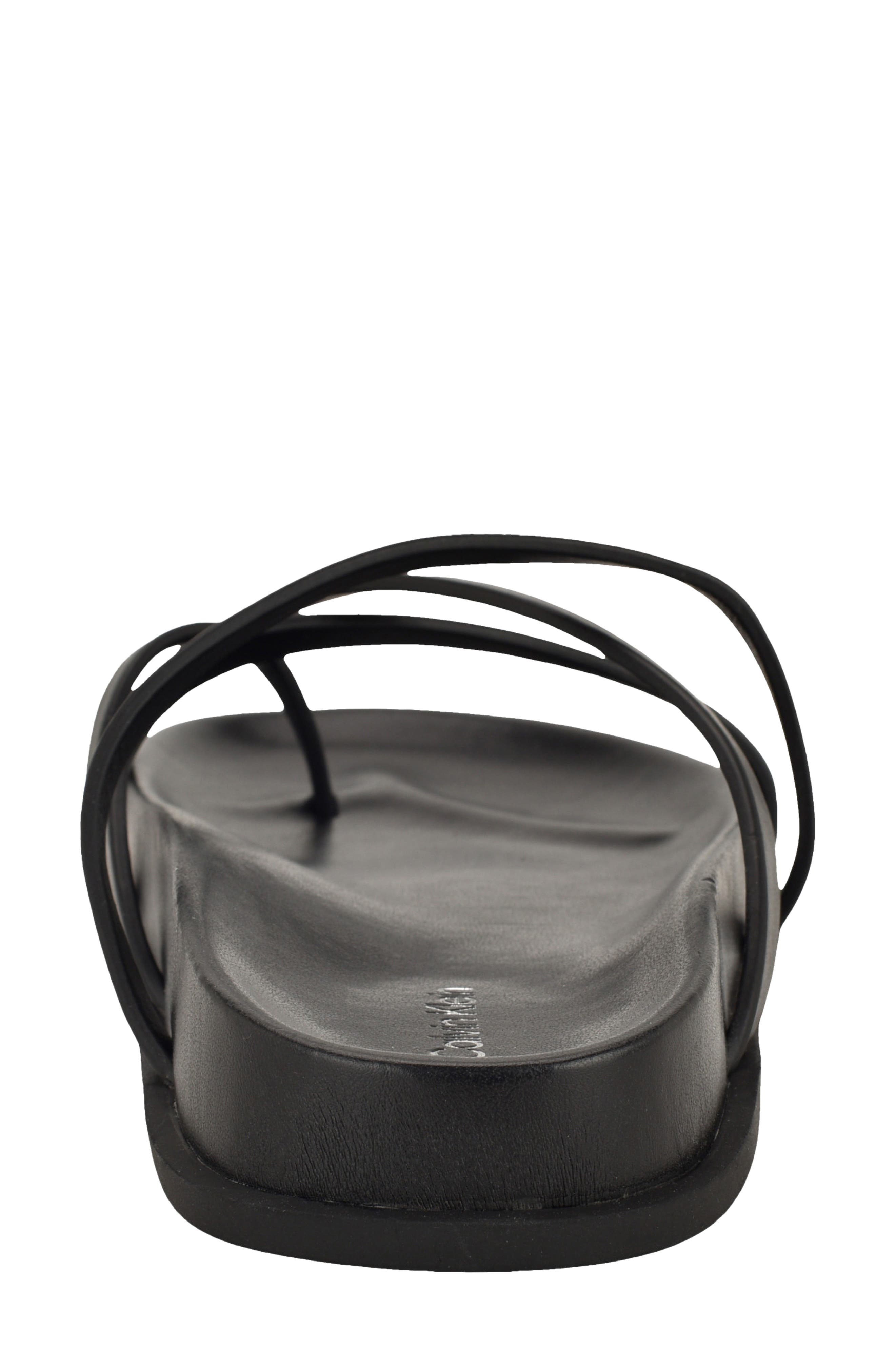 Calvin Klein Helden Toe Loop Sandal, Alternate, color, Black