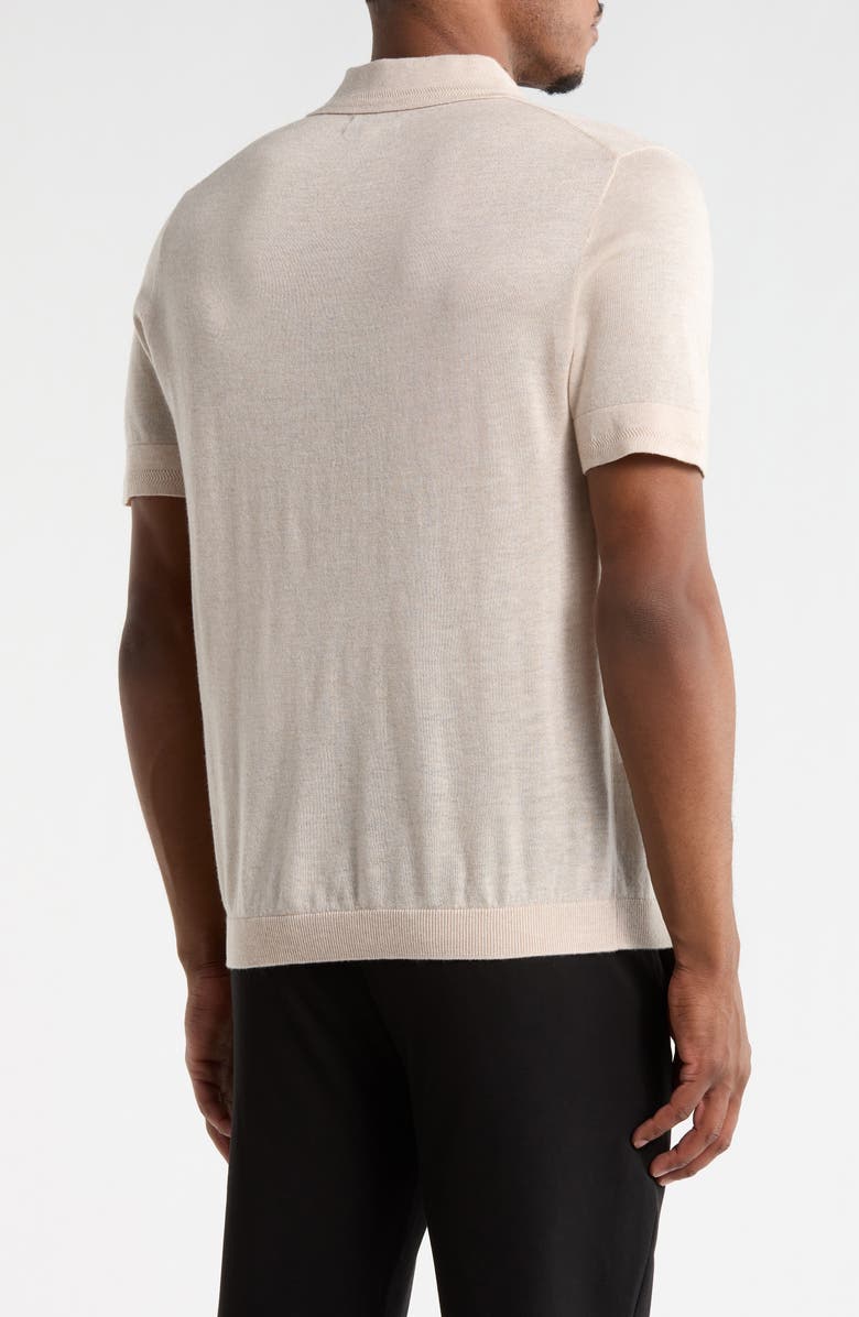 Nordstrom Cotton Polo Sweater, Alternate, color, Beige Oak Heather