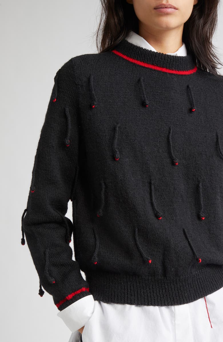 KÚR Hand-Knit Wool Blend Sweater, Alternate, color, Black