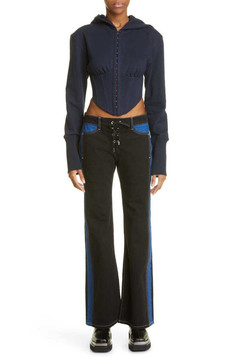 Dion Lee Undercorset Cotton French Terry Hoodie, Alternate, color,