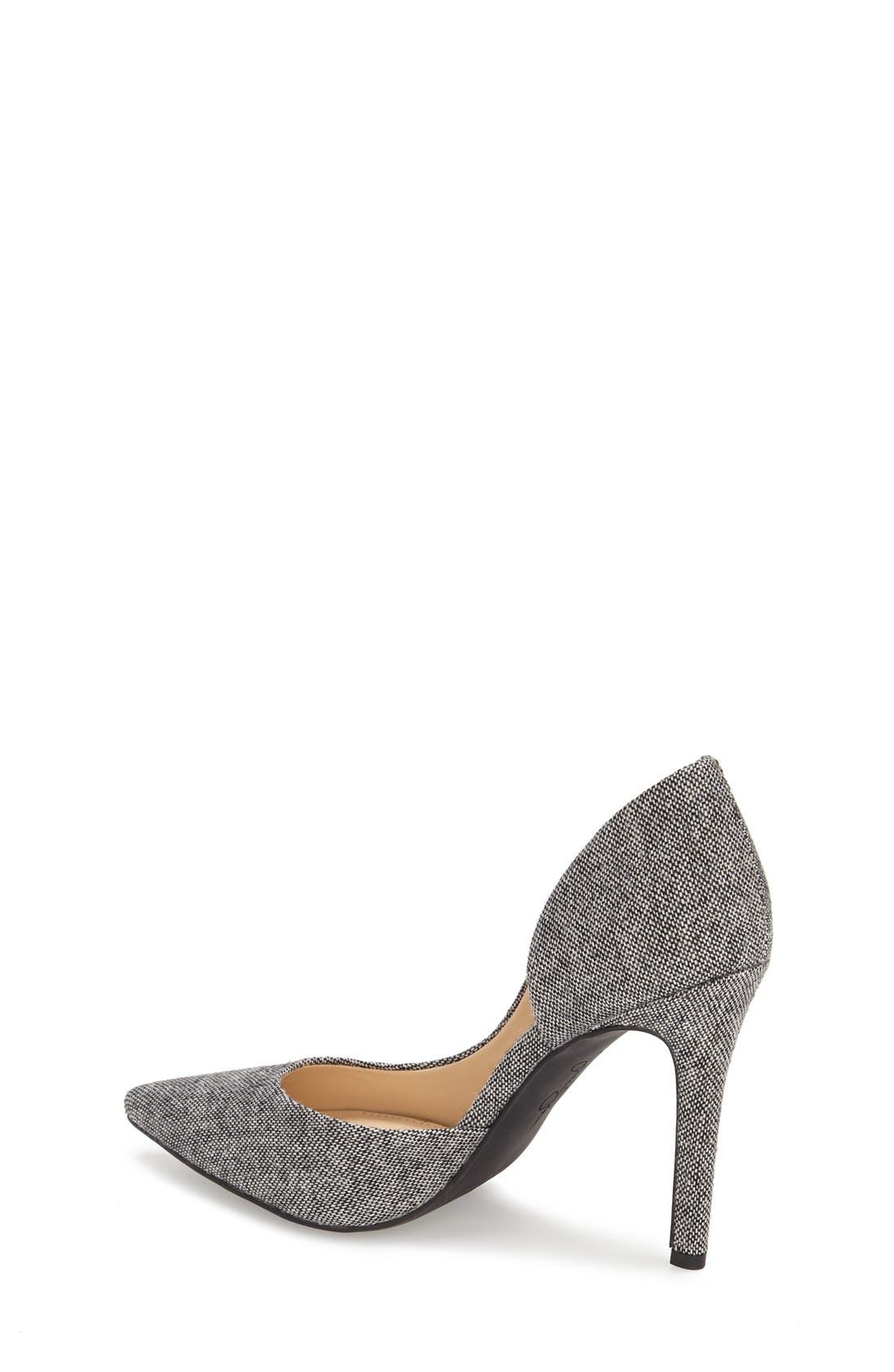 'Claudette' Half d'Orsay Pump, Alternate, color, BLACK/ WHITE