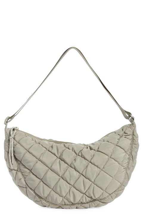 Half Moon Quilted Shoulder Bag