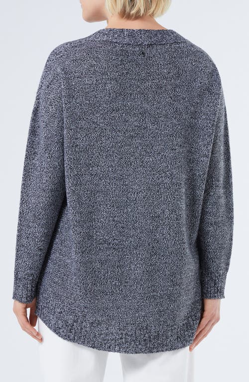Marina Rinaldi Sierra V-neck Wool Blend Sweater In Blue