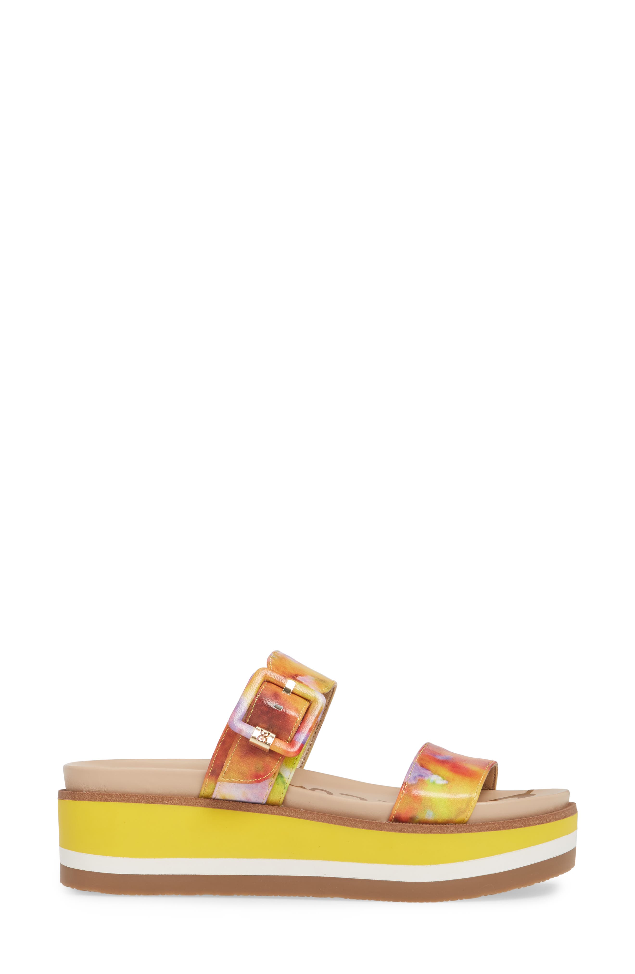Agustine Platform Sandal, Alternate, color, LEMON ZEST MULTI LEATHER
