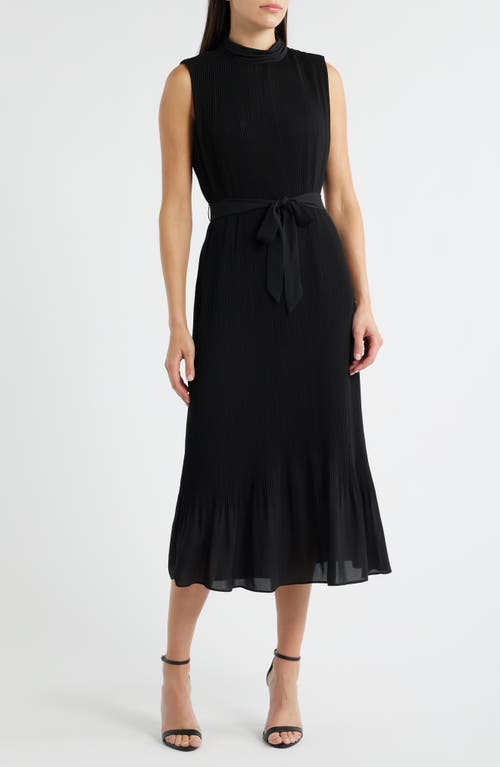 Sam Edelman Pleated A-line Dress In Black