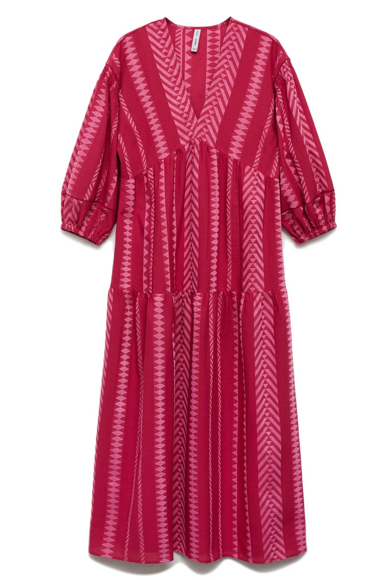 Geometric Print Dress, Alternate, color, FUCHSIA