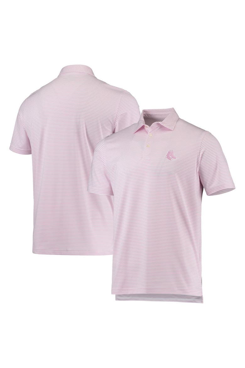 Men's Vineyard Vines Pink/White Boston Red Sox Bradley Stripe Polo, Main, color, Pink