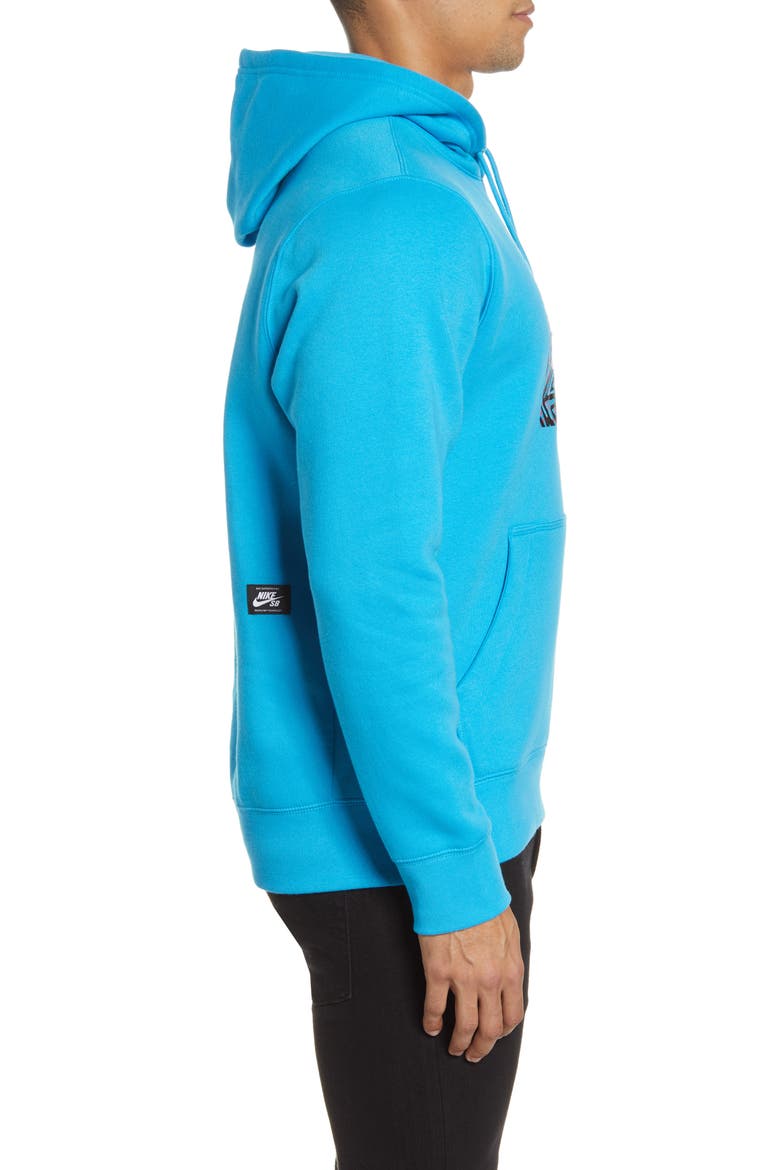 Triangle Graphic Hoodie, Alternate, color, LASER BLUE/ WATERMELON