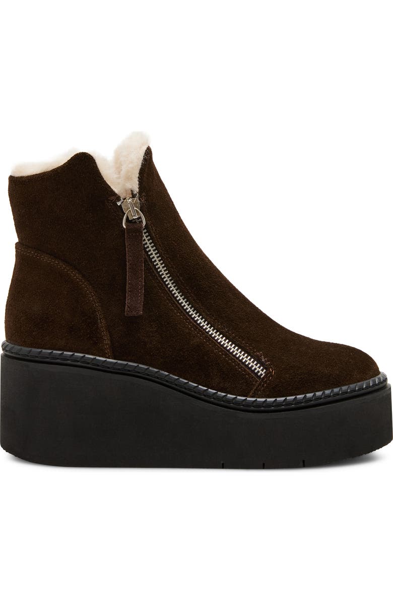 Steve Madden Drift Platform Genuine Shearling Lined Wedge Bootie, Alternate, color, Brown Suede