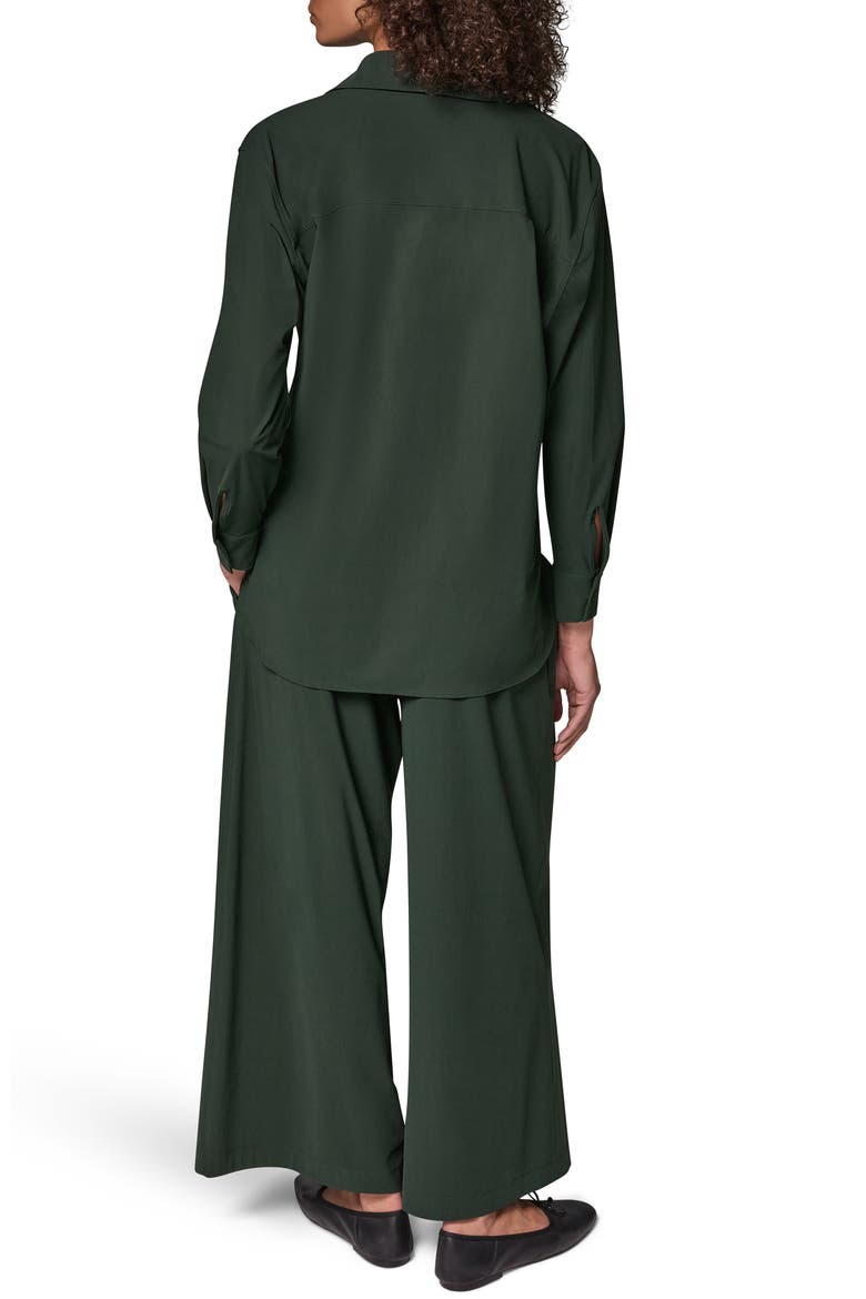 Stretch Long Sleeve Button Front Shirt, Alternate, color, BLK FOREST