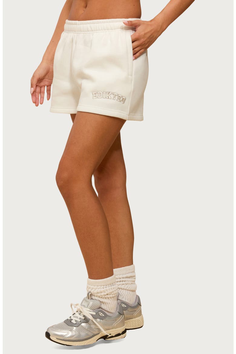 Fleece Logo Sweat Shorts, Alternate, color, WHITE
