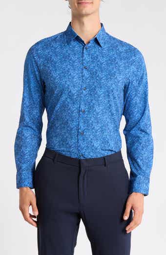 Abstract Circle Diamond Button-Up Shirt