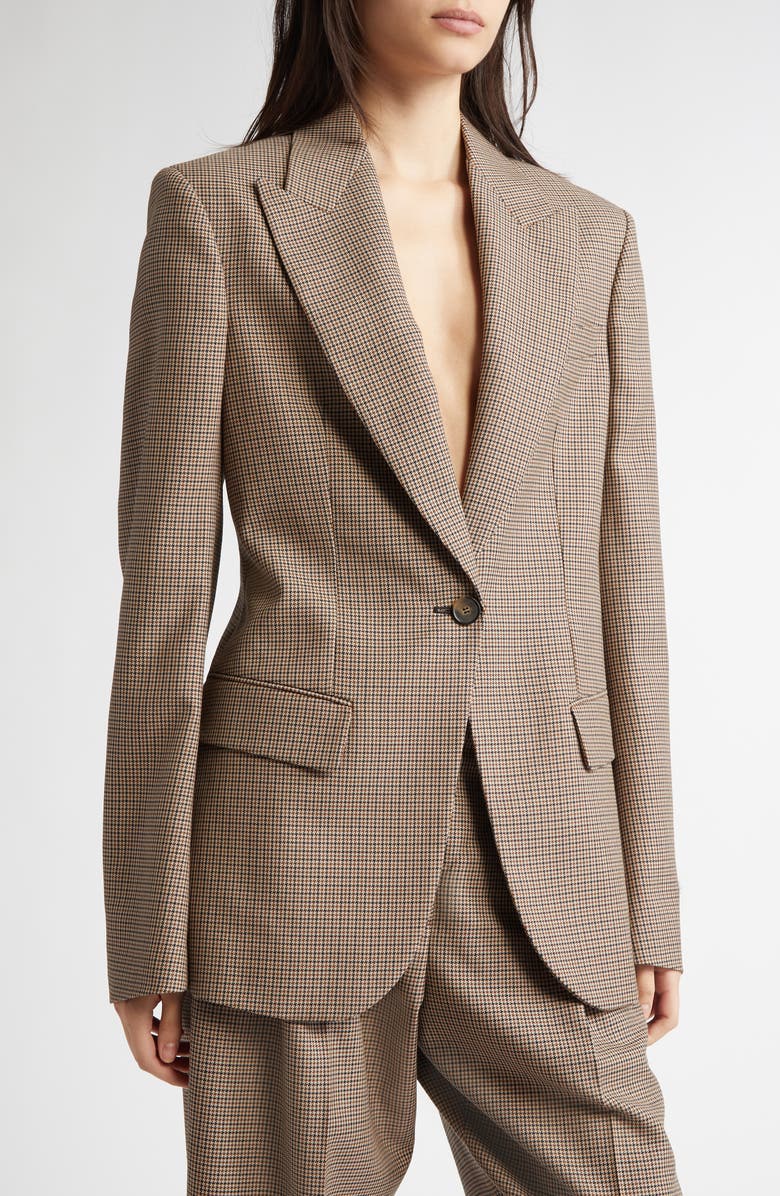 Stella McCartney Oversize Houndstooth Unlined Wool Blazer, Alternate, color, 
