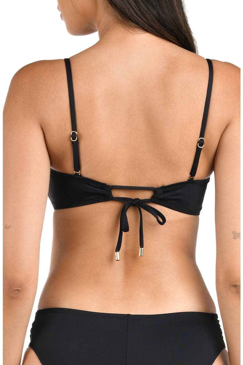 IG Twist Bandeau Bikini Top, Alternate, color, BLACK