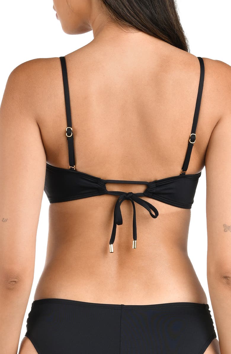 La Blanca IG Twist Bandeau Bikini Top, Alternate, color, Black