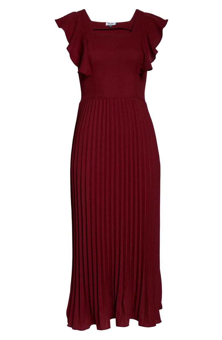 Chi Chi London Ensra Ruffle Sleeve Midi Dress, Alternate, color, 