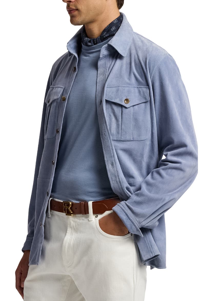 Barron Lux Suede Shirt Jacket, Alternate, color, SOFT BLUE
