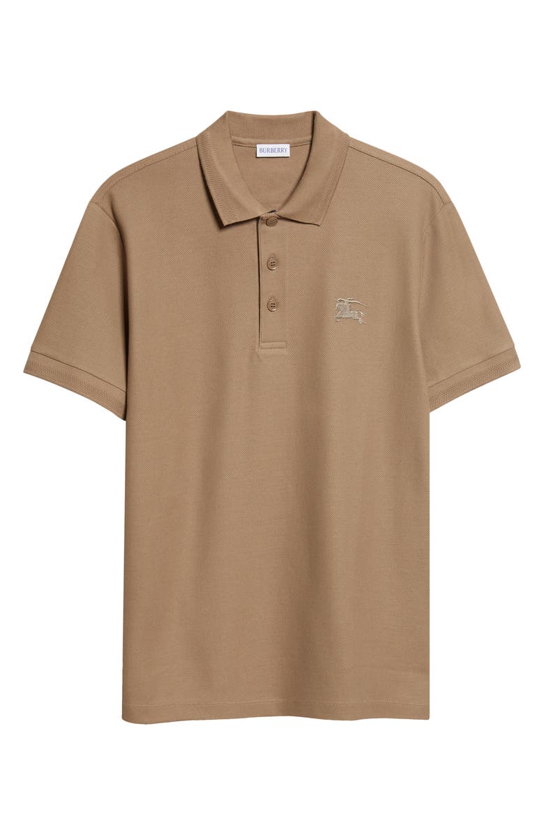 Burberry Eddie Equestrian Knight Design Cotton Piqué Polo, Main, color, Clay Brown