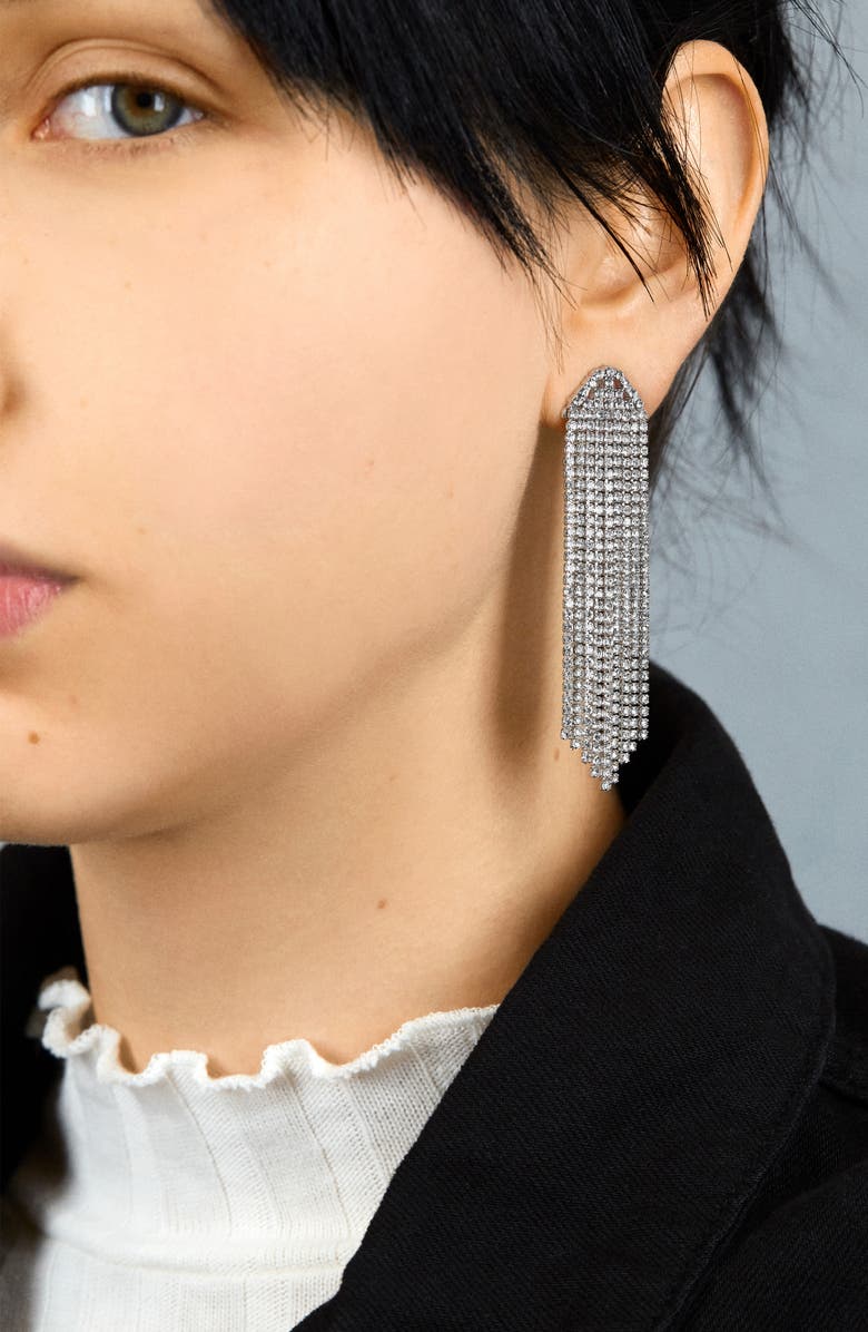 BaubleBar Deirdre Crystal Fringe Drop Earrings, Alternate, color,