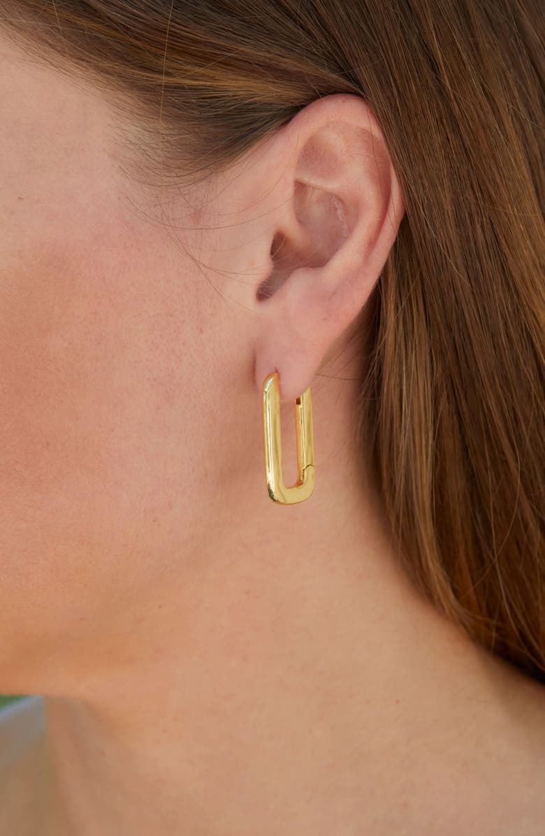 SAVVY CIE JEWELS Link Hoop Earrings, Alternate, color, Yellow