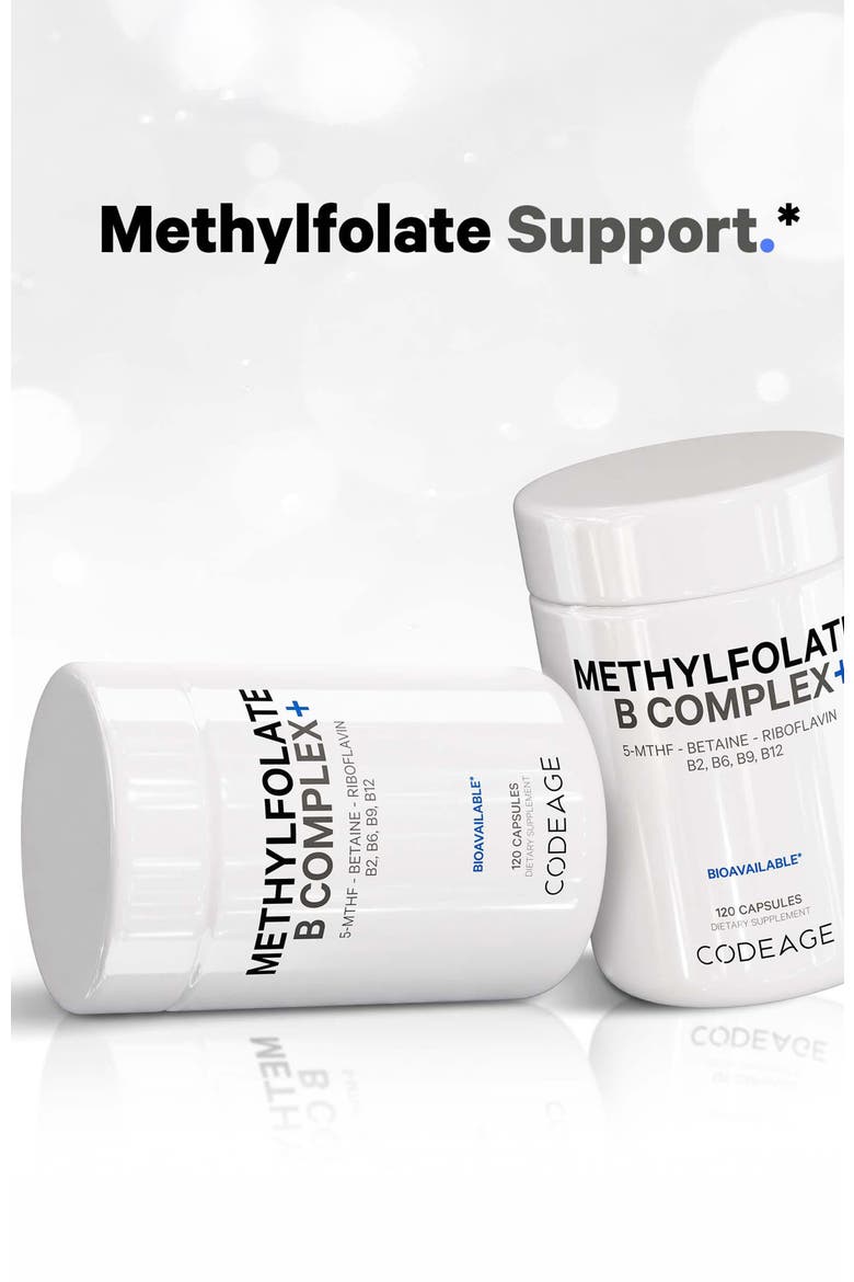 Methylfolate B Complex - Folate Riboflavin B6 & B12, Alternate, color, White