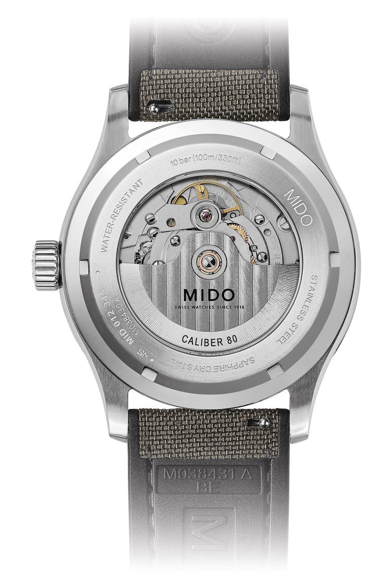 Multifort Automatic Fabric Strap Watch, 42mm, Alternate, color, GREY GRADIENT