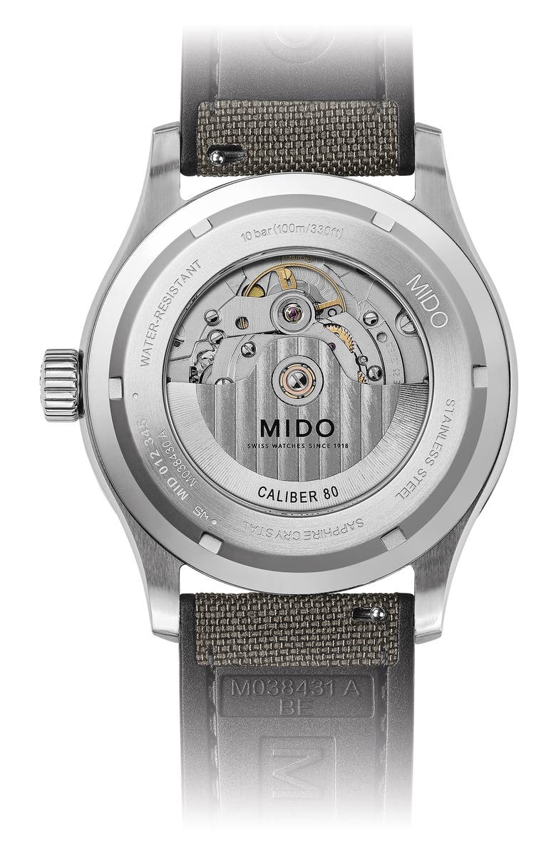 MIDO Multifort Automatic Fabric Strap Watch, 42mm, Alternate, color, Grey Gradient