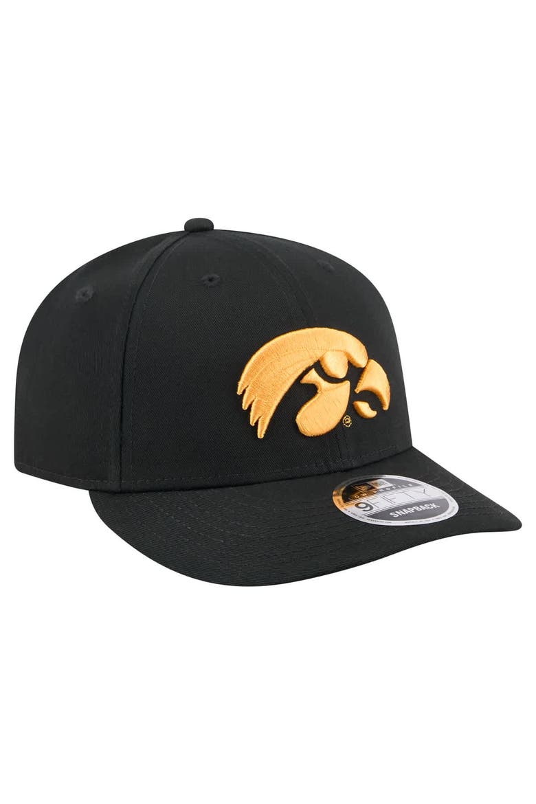 Men's New Era Black Iowa Hawkeyes Low Profile 9FIFTY Snapback Hat, Alternate, color, Black