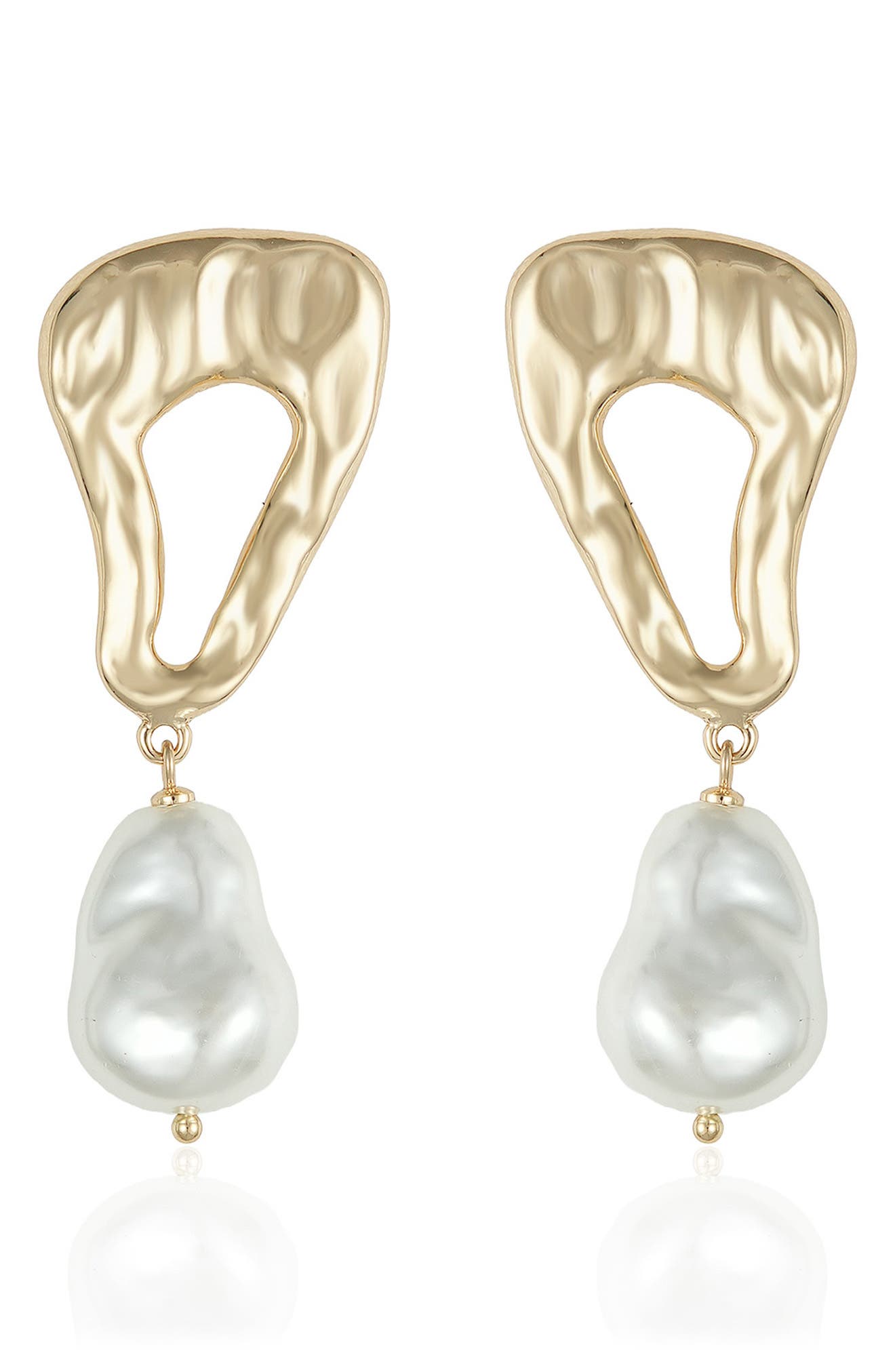 Ettika Abstract Imitation Pearl Drop Earrings (Women) | Nordstromrack