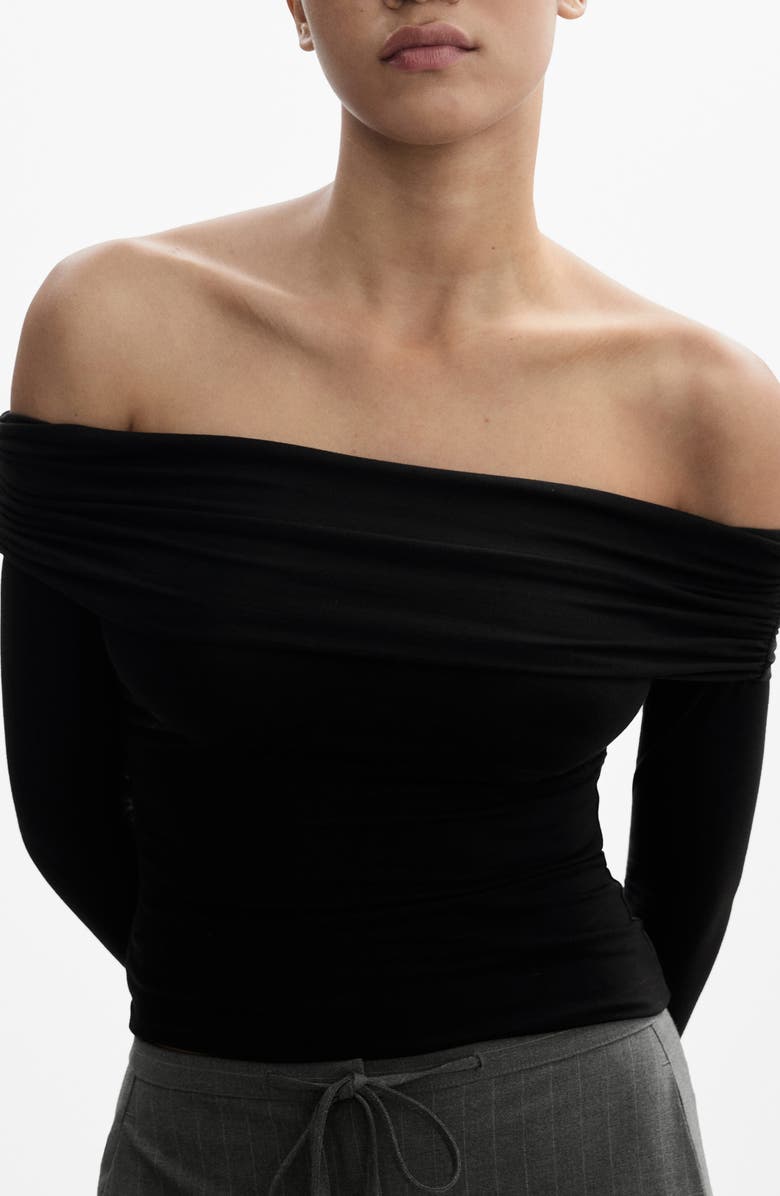 MANGO Off the Shoulder Long Sleeve T-Shirt, Main, color, 